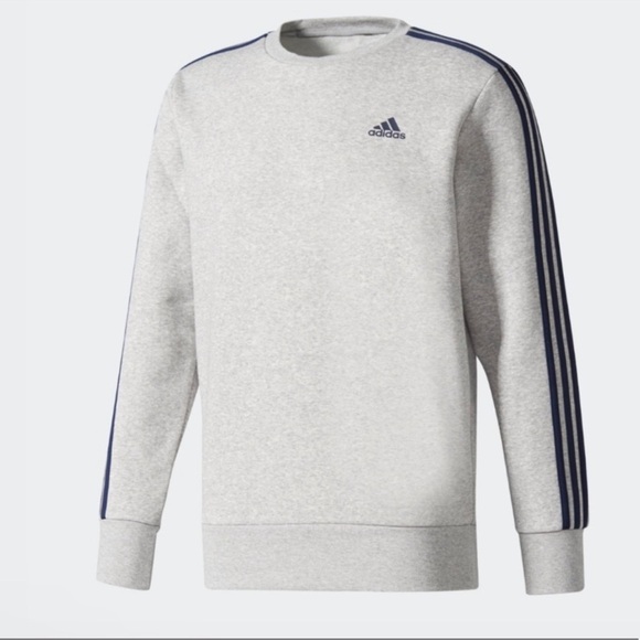 Adidas Men's Gray Sweater with Blue Accents - Picture 5 of 10